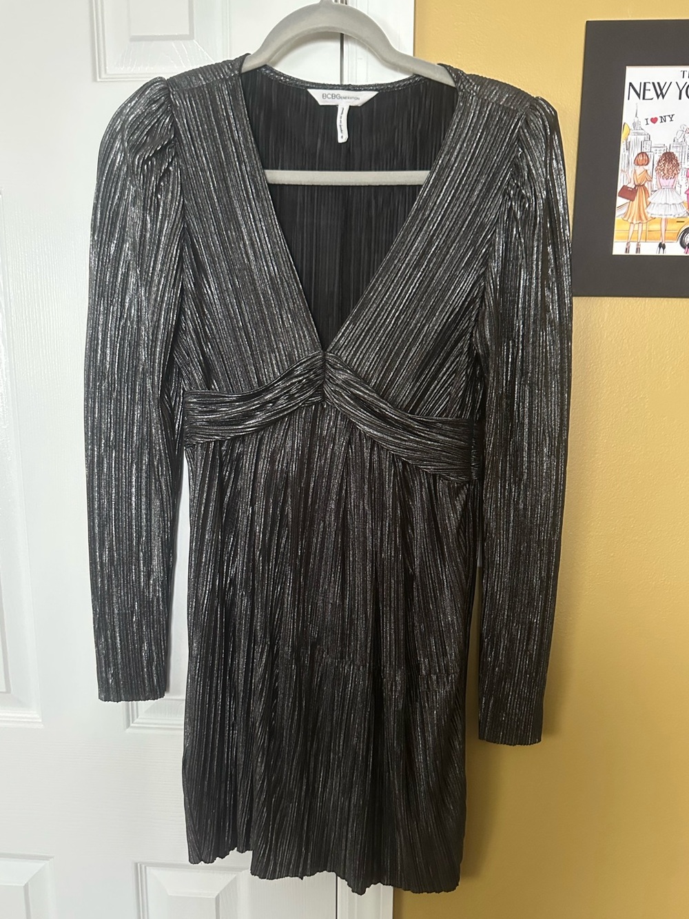 BCBGeneration Metallic Midi Dress